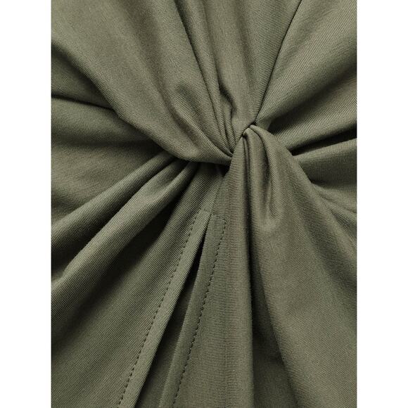 Size 12 Large Sage Green BloomChic Twist Back V Neck T shirt Stretch - Picture 8 of 8